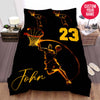 BlueJose Personalized Basketball Player Jumping To Dunk Custom Name Duvet Cover Bedding Set
