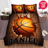BlueJose Personalized Basketball Ball Cracked Custom Name Duvet Cover Bedding Set