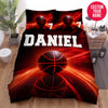 BlueJose Personalized Black Basketball Ball Red Line Custom Name Duvet Cover Bedding Set