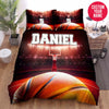 BlueJose Personalized Basketball Red Light Court Custom Name Duvet Cover Bedding Set