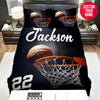 BlueJose Personalized Basketball Ball In Hoop Custom Name Duvet Cover Bedding Set
