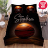 BlueJose Personalized Basketball Black Background Custom Name Duvet Cover Bedding Set