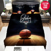 BlueJose Personalized Basketball Ball On The Court Custom Name Duvet Cover Bedding Set