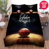 BlueJose Personalized Basketball Ball On The Court Custom Name Duvet Cover Bedding Set