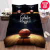 BlueJose Personalized Basketball Ball On The Court Custom Name Duvet Cover Bedding Set