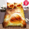 BlueJose Personalized Basketball Ball Sparkle Custom Name Duvet Cover Bedding Set