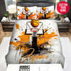 BlueJose Personalized Basketball Court And Ball Custom Name Duvet Cover Bedding Set