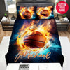 BlueJose Personalized Basketball Ball With Fire And Ice Duvet Cover Bedding Set