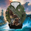 BlueJose Premium Proudly Served US Veteran Zip Hoodie