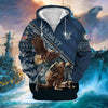 BlueJose Premium Proudly Served US Veteran Zip Hoodie