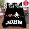 BlueJose Personalized Basketball Heartbeat Player Custom Name Duvet Cover Bedding Set