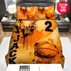 BlueJose Personalized Basketball Ball Orange Background Custom Name Duvet Cover Bedding Set