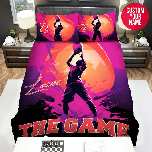BlueJose Personalized Basketball The Game Custom Name Duvet Cover Bedding Set