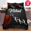 BlueJose Personalized Basketball Big Ball And Small Hoop Custom Name Duvet Cover Bedding Set