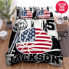 BlueJose Personalized Basketball Usa Flag Custom Name Duvet Cover Bedding Set