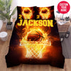 BlueJose Personalized Basketball Fire On Hoop Custom Name Duvet Cover Bedding Set