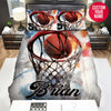 BlueJose Personalized Basketball Hoop Artwork Custom Name Duvet Cover Bedding Set