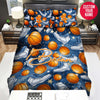 BlueJose Personalized Basketball Ball And Sneaker Pattern Custom Name Duvet Cover Bedding Set