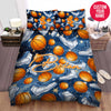 BlueJose Personalized Basketball Ball And Sneaker Pattern Custom Name Duvet Cover Bedding Set