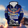 BlueJose Premium Land Of The Free Because Of The Brave US Veteran Zip Hoodie