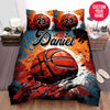 BlueJose Personalized Basketball Ball Colourful Background Custom Name Duvet Cover Bedding Set
