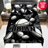BlueJose Personalized Basketball Balls Black And White Custom Name Duvet Cover Bedding Set