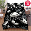 BlueJose Personalized Basketball Balls Black And White Custom Name Duvet Cover Bedding Set