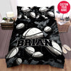 BlueJose Personalized Basketball Balls Black And White Custom Name Duvet Cover Bedding Set
