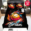 BlueJose Personalized Basketball Ball Colourful Shine Custom Name Duvet Cover Bedding Set