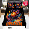 BlueJose Personalized Basketball Ball Colourful Abstract Custom Name Duvet Cover Bedding Set