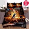 BlueJose Personalized Basketball Player And American Flag Custom Name Duvet Cover Bedding Set