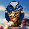 BlueJose Premium Multiple Military Services US Veteran Zip Hoodie