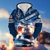 BlueJose Premium Multiple Military Services US Veteran Zip Hoodie