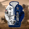 BlueJose Unique Proudly Served US Veteran Zip Hoodie