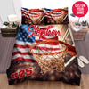 BlueJose Personalized Basketball Hoop With American Flag Custom Name Duvet Cover Bedding Set