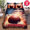 BlueJose Personalized Basketball Ball On American Flag Background Duvet Cover Bedding Set