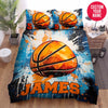 BlueJose Personalized Basketball Ball Illustration Custom Name Duvet Cover Bedding Set