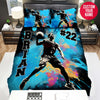 BlueJose Personalized Basketball Player Dunking Illustration Custom Name Duvet Cover Bedding Set