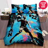 BlueJose Personalized Basketball Player Dunking Illustration Custom Name Duvet Cover Bedding Set