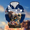 BlueJose Premium Proudly Served US Veteran Zip Hoodie