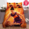 BlueJose Personalized Black Boy Love Basketball Custom Name Duvet Cover Bedding Set