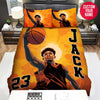 BlueJose Personalized Black Boy For Basketball Lovers Custom Name Duvet Cover Bedding Set