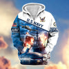 BlueJose Premium Proudly Served US Veteran Zip Hoodie