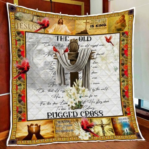 BlueJose The Old Rugged Cross Cardinal Jesus Christian Quilt Blanket