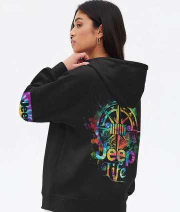 BlueJose Jeep Life Compass Beach Tie Dye Hoodie