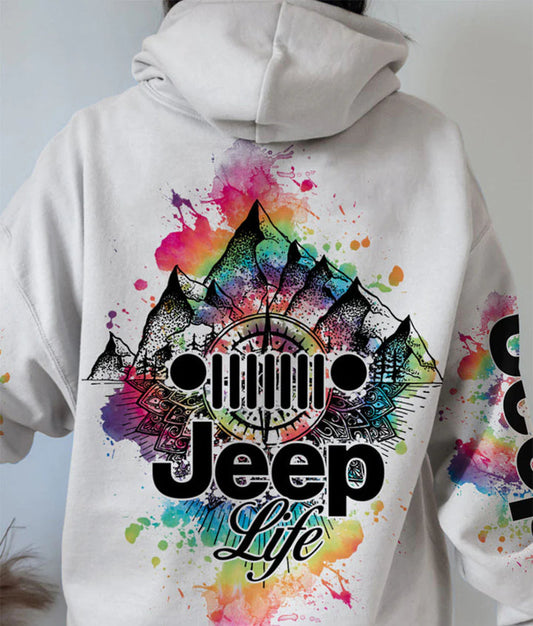 BlueJose Jeep Life Mountain Mandala Compass Hoodie