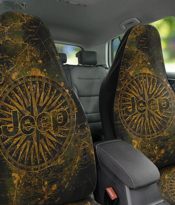 BlueJose Jeep Compass Vintage Map Car Seat Cover