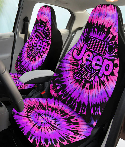 BlueJose Jeep Girl Purple Tie Dye Automotive Car Seat Cover