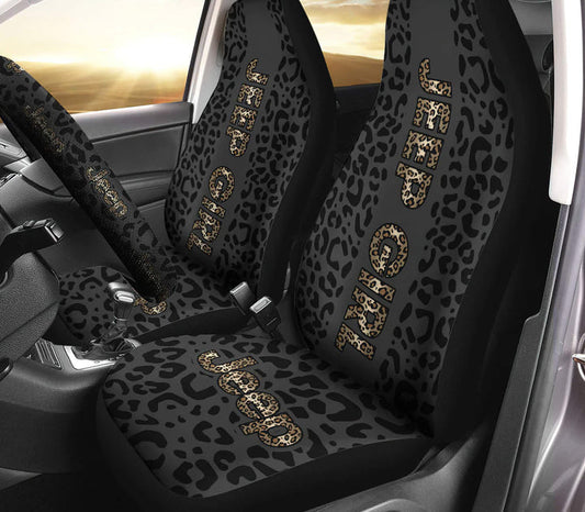 BlueJose Jeep Girl Leopard Dark Car Seat Cover