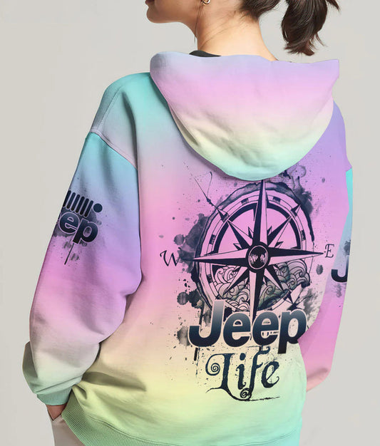 BlueJose Jeep Life Compass Sketch Holo Hoodie